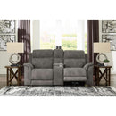  Manufacturer Color_Slate -- Signature Design by Ashley Next Gen DuraPella Power Reclining Leather Look Loveseat with Console IMAGE 6