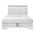  Color_White Size_California King -- Luster 1505WK-1CK* California King Platform Bed with Footboard Storage IMAGE 1