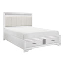  Color_White Size_California King -- Luster 1505WK-1CK* California King Platform Bed with Footboard Storage IMAGE 2