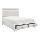  Color_White Size_California King -- Luster 1505WK-1CK* California King Platform Bed with Footboard Storage IMAGE 3