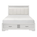  Color_White Size_Queen -- Luster 1505W-1* Queen Platform Bed with Footboard Storage IMAGE 1