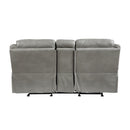  Manufacturer Color_Grey -- Aram 8206GRY-2 Double Glider Reclining Love Seat with Center Console, Receptacles and USB Ports IMAGE 2