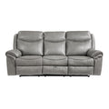  Manufacturer Color_Grey -- Aram 8206GRY-3 Double Reclining Sofa with Center Drop-Down Cup Holders, Receptacles and USB Ports IMAGE 1