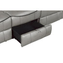  Manufacturer Color_Grey -- Aram 8206GRY-3 Double Reclining Sofa with Center Drop-Down Cup Holders, Receptacles and USB Ports IMAGE 7