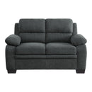  Manufacturer Color_Dark grey -- Homelegance Holleman Stationary Fabric Loveseat IMAGE 1