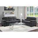  Manufacturer Color_Dark grey -- Homelegance Holleman Stationary Fabric Loveseat IMAGE 4