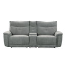  Homelegance Tesoro 9509DG-2CNPWH* Power Double Reclining Love Seat with Center Console, Power Headrests and USB Ports IMAGE 1