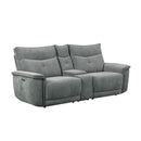  Homelegance Tesoro 9509DG-2CNPWH* Power Double Reclining Love Seat with Center Console, Power Headrests and USB Ports IMAGE 2