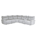  Manufacturer Color_Mist grey -- Tesoro 9509MGY*6LRRRPWH 6 pc Modular Power Reclining Sectional with Power Headrests and USB Ports IMAGE 1