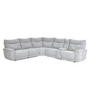  Manufacturer Color_Mist grey -- Tesoro 9509MGY*6LRRRPWH 6 pc Modular Power Reclining Sectional with Power Headrests and USB Ports IMAGE 1