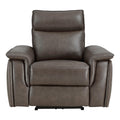  Manufacturer Color_Dark brown -- Homelegance Maroni Power Leather Match Recliner IMAGE 1