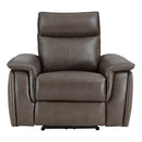  Manufacturer Color_Dark brown -- Homelegance Maroni Power Leather Match Recliner IMAGE 1