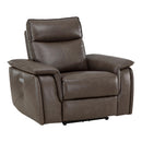  Manufacturer Color_Dark brown -- Homelegance Maroni Power Leather Match Recliner IMAGE 2