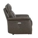  Manufacturer Color_Dark brown -- Homelegance Maroni Power Leather Match Recliner IMAGE 3