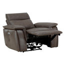  Manufacturer Color_Dark brown -- Homelegance Maroni Power Leather Match Recliner IMAGE 5