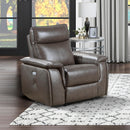  Manufacturer Color_Dark brown -- Homelegance Maroni Power Leather Match Recliner IMAGE 7