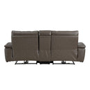  Manufacturer Color_Dark brown -- Homelegance Maroni Power Reclining Leather Match Loveseat with Console IMAGE 3