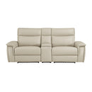  Manufacturer Color_Taupe -- Maroni 8259RFTP-2CNPWH* Power Double Reclining Love Seat with Center Console and Power Headrests IMAGE 1
