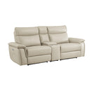  Manufacturer Color_Taupe -- Maroni 8259RFTP-2CNPWH* Power Double Reclining Love Seat with Center Console and Power Headrests IMAGE 2