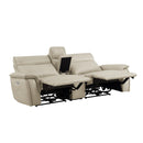  Manufacturer Color_Taupe -- Maroni 8259RFTP-2CNPWH* Power Double Reclining Love Seat with Center Console and Power Headrests IMAGE 4