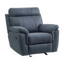  Manufacturer Color_Blue -- Homelegance Clifton Glider Fabric Recliner IMAGE 2