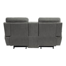  Manufacturer Color_Pewter -- Homelegance Clifton Reclining Fabric Loveseat with Console IMAGE 3