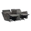  Manufacturer Color_Pewter -- Homelegance Clifton Reclining Fabric Loveseat with Console IMAGE 4