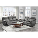  Manufacturer Color_Pewter -- Homelegance Clifton Reclining Fabric Loveseat with Console IMAGE 6