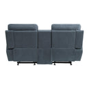  Manufacturer Color_Blue -- Clifton 9301BUE-2 Double Glider Reclining Love Seat with Center Console IMAGE 3