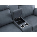  Manufacturer Color_Blue -- Clifton 9301BUE-2 Double Glider Reclining Love Seat with Center Console IMAGE 5