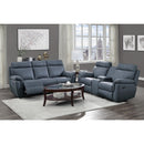  Manufacturer Color_Blue -- Clifton 9301BUE-2 Double Glider Reclining Love Seat with Center Console IMAGE 6