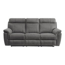  Manufacturer Color_Pewter -- Clifton 9301GRY-3 Double Reclining Sofa with Center Drop-Down Cup Holders IMAGE 1