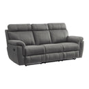  Manufacturer Color_Pewter -- Clifton 9301GRY-3 Double Reclining Sofa with Center Drop-Down Cup Holders IMAGE 2