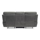  Manufacturer Color_Pewter -- Clifton 9301GRY-3 Double Reclining Sofa with Center Drop-Down Cup Holders IMAGE 3