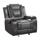  Manufacturer Color_2-tone (light grey and dark grey) -- Briscoe 9470GY-1 Glider Reclining Chair IMAGE 2
