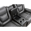  Manufacturer Color_2-tone (light grey and dark grey) -- Briscoe 9470GY-2 Double Glider Reclining Love Seat with Center Console IMAGE 5