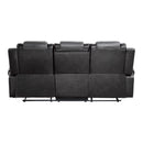  Manufacturer Color_2-tone (light grey and dark grey) -- Briscoe 9470GY-3 Double Reclining Sofa with Center Drop-Down Cup Holders IMAGE 3