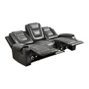  Manufacturer Color_2-tone (light grey and dark grey) -- Briscoe 9470GY-3 Double Reclining Sofa with Center Drop-Down Cup Holders IMAGE 4