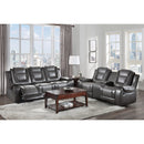  Manufacturer Color_2-tone (light grey and dark grey) -- Briscoe 9470GY-3 Double Reclining Sofa with Center Drop-Down Cup Holders IMAGE 6