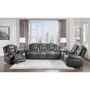  Manufacturer Color_2-tone (light grey and dark grey) -- Briscoe 9470GY-3 Double Reclining Sofa with Center Drop-Down Cup Holders IMAGE 7