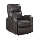  Manufacturer Color_Brown -- Homelegance Wiley Power Leather Look Recliner IMAGE 2