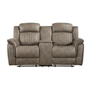  Manufacturer Color_Sandy Brown -- Centeroak 9479SDB-2 Double Reclining Love Seat with Center Console IMAGE 1
