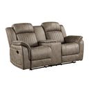  Manufacturer Color_Sandy Brown -- Centeroak 9479SDB-2 Double Reclining Love Seat with Center Console IMAGE 2