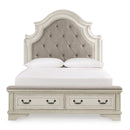  Size_Queen -- Signature Design by Ashley Realyn Upholstered Platform Bed with Storage IMAGE 2