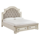  Size_California King -- Realyn B743B21 California King Upholstered Storage Bed IMAGE 1
