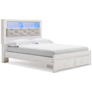  Size_Queen -- Signature Design by Ashley Altyra Upholstered Bookcase Bed with Storage IMAGE 1