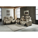  Manufacturer Color_Sand -- Signature Design by Ashley Next Gen DuraPella Power Reclining Leather Look Loveseat with Console IMAGE 15