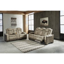  Manufacturer Color_Sand -- Signature Design by Ashley Next Gen DuraPella Power Reclining Leather Look Sofa IMAGE 6