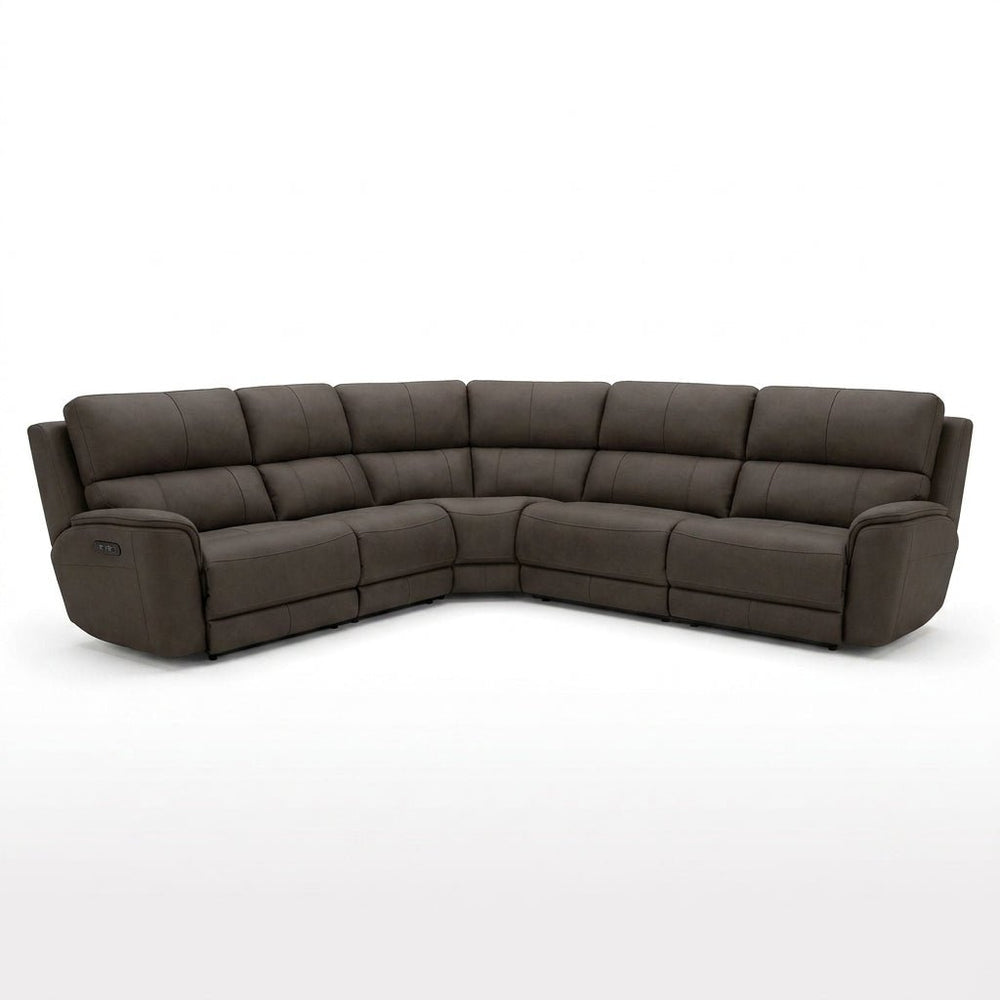 Stanton Starlight Smoke Leather Reclining Sectional