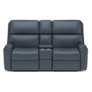 Flexsteel Rio 3904-601M Power Reclining Loveseat with Console - Blue - Maison Elegance Furniture LLC